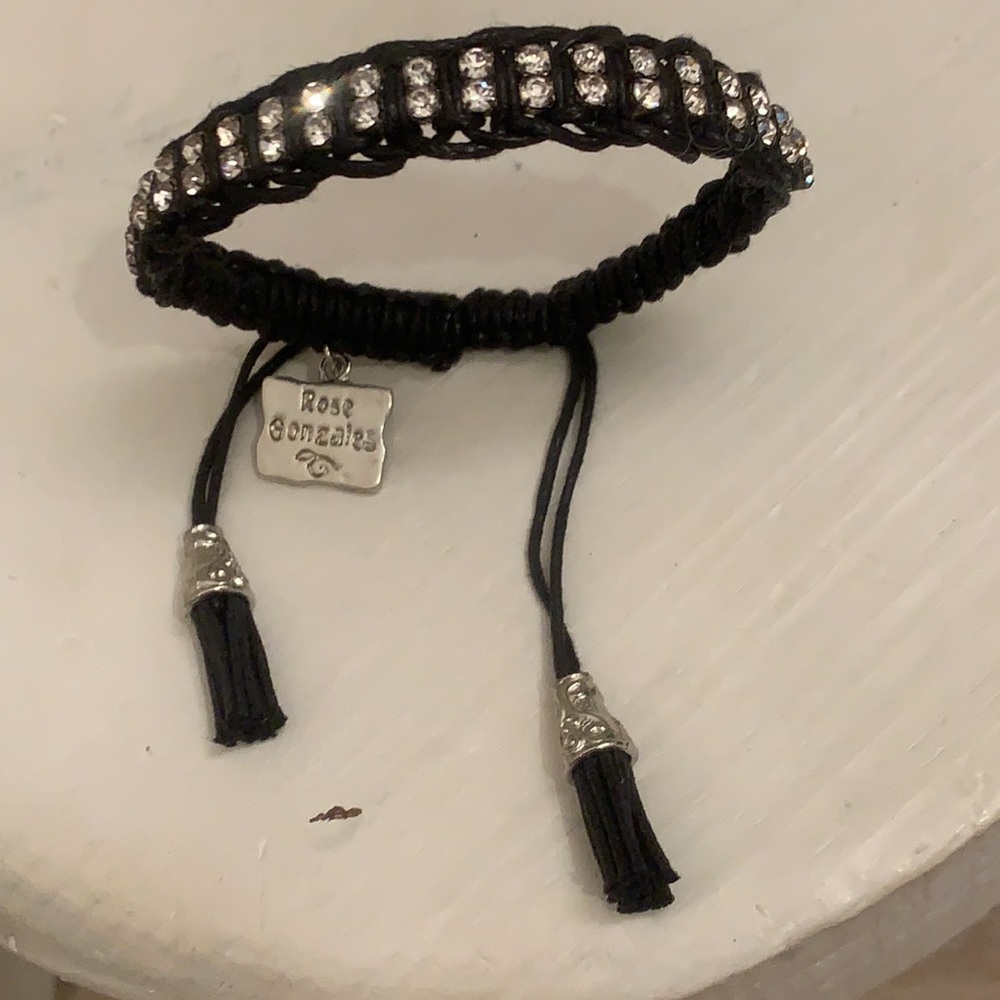 Leather and ringtones bracelet